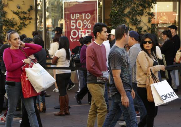 People shop during day after Christmas sales at Citadel Outlets in Los Angeles, California December 26, 2014.